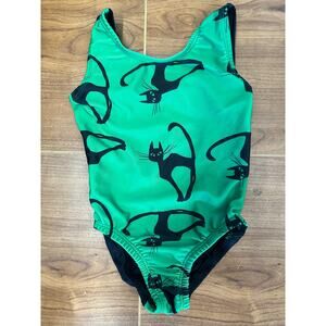 Dance Gymnastics Leotard XS Child Black Cat Halloween Activewear Acro Tumbling